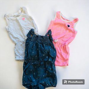 Bundle of Baby Girl Rompers Size 9M